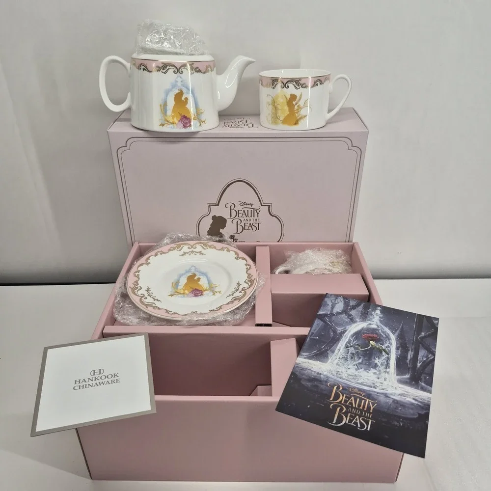 Disney Beauty and the Beast Hankook Chinaware Porcelain Tea Set Limited Edition